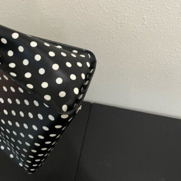 Kate Spade Leather Polka Dot Satchel Medium Staci Preppy Feminine Neutral Mod - Picture 12 of 16